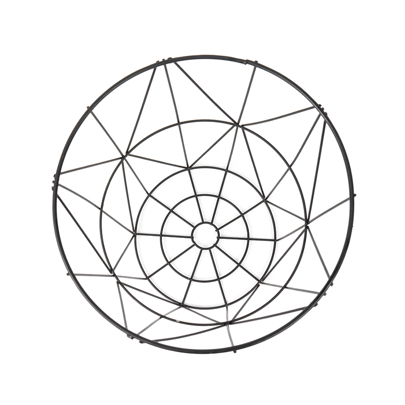 オフィス&寝室用の黒い丸型ワイヤーメッシュゴミ箱