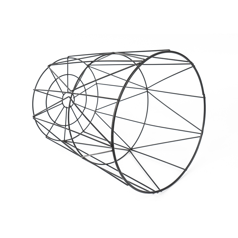 オフィス&寝室用の黒い丸型ワイヤーメッシュゴミ箱