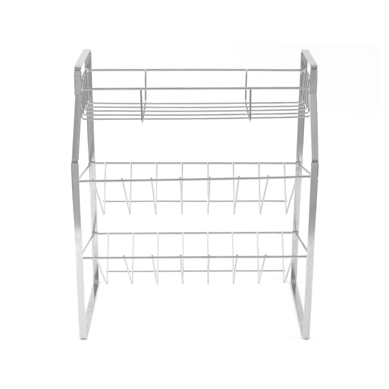 キッチン用壁掛けマウント付き3段ブラックスパイスラック