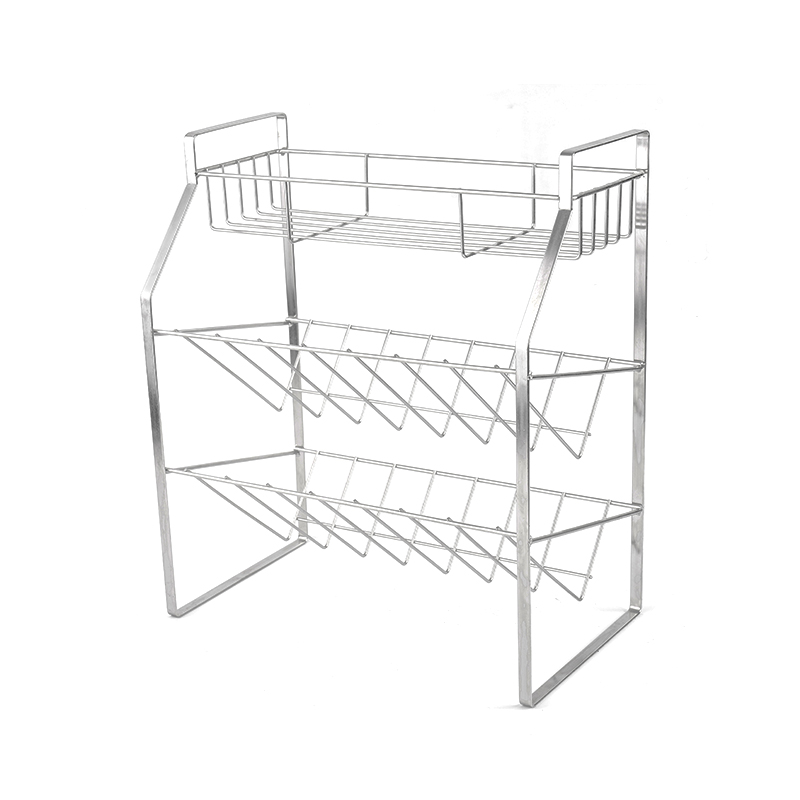 キッチン用壁掛けマウント付き3段ブラックスパイスラック