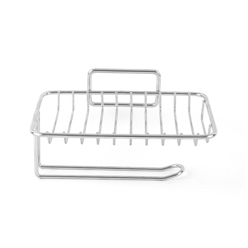 セルフドレナージ＆ステンレススチールスタンド付きセラミックソープディッシュ