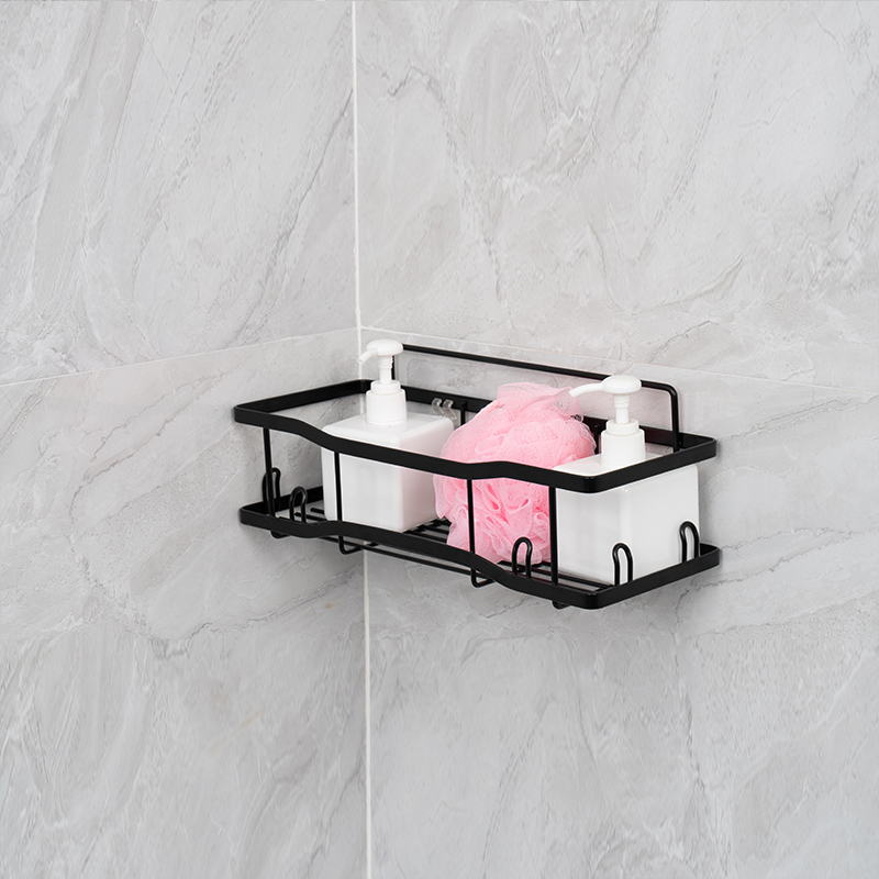 キッチンとバスルーム用の壁に取り付けられた金属ワイヤー収納バスケット