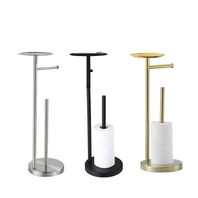 自立型トイレットペーパーホルダー 収納棚付き